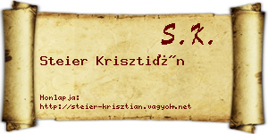 Steier Krisztián névjegykártya